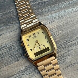 Casio Men's AQ-230GA-9D Gold Analog & Digital with Index Watch 30MM Never Used